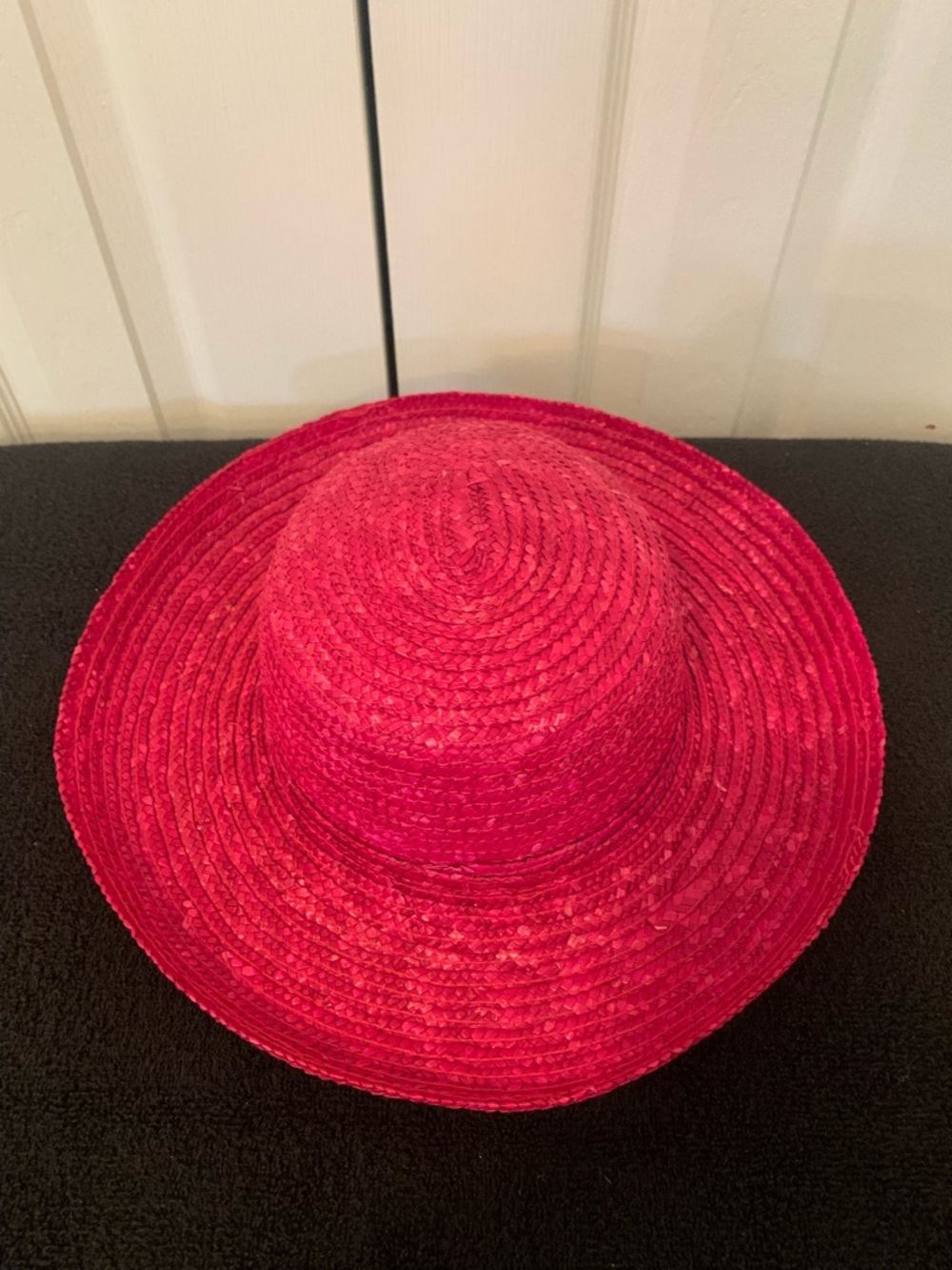 Trio of Straw Sun Hats - Black, Red, Blue - Picture 5 of 8